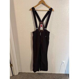Y Skyr Vintage Brown Apres Ski Wool Spandex Suspender Snow Winter Sport Overalls
